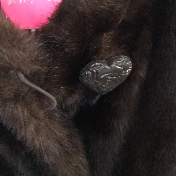 🐆NEW BETSY JOHNSON HEAVY FAUX FUR COAT SZ XL (50Wx26L) NWOT DK BROWN/LEOPARD - Picture 6 of 11